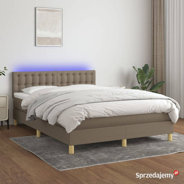 Łóżko kontynentalne z materacem taupe tkanina 88cm mazowieckie Warszawa
