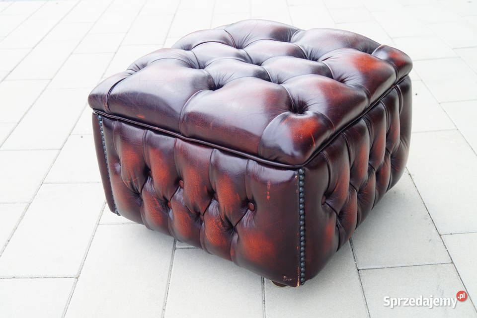 Pufka pufa skórzana Chesterfield otwierana skóra Gizałki sprzedam