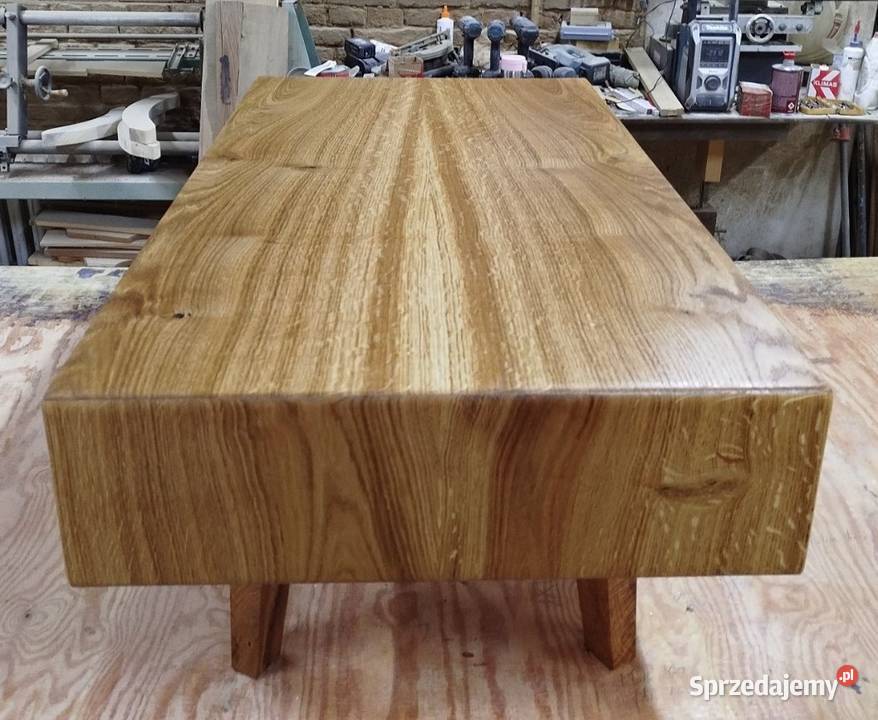 Stolik kawowy lite drewno dębowe 97cm