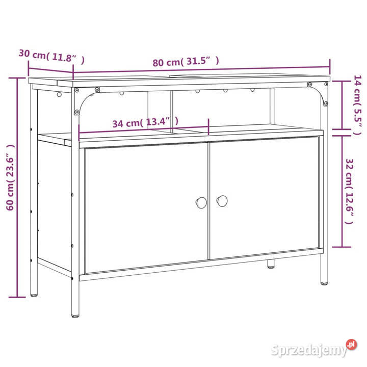 Szafka pod umywalkę dąb sonoma 80x30x60 WM842442 Warszawa