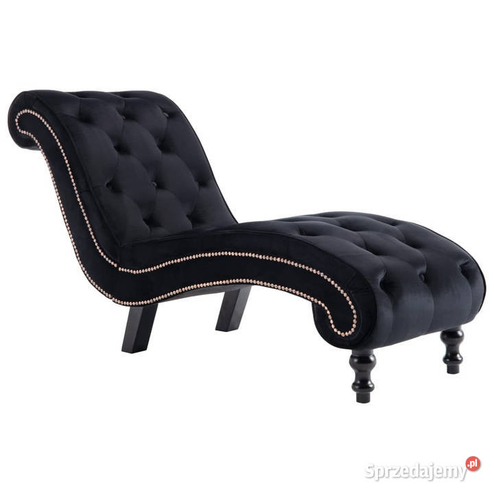 Szezlong czarny tapicerowany aksamitem WM248611 Warszawa