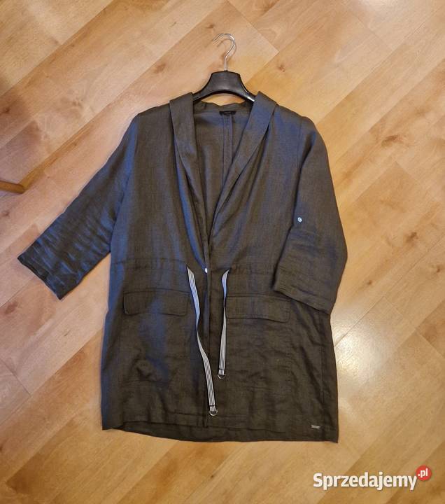 ŻAKIET marki Solar damski lniany zielony Odzież damska