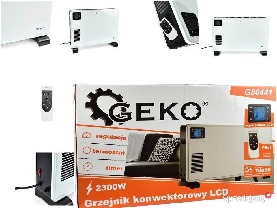 GRZEJNIK KONWEKTOR 2300 W PILOT LCD TURBO NAWIEW Grzejniki