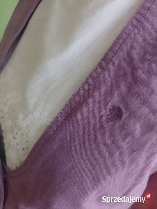 42XL Fioletowa dżinsowa kamizelka garniturowa z
