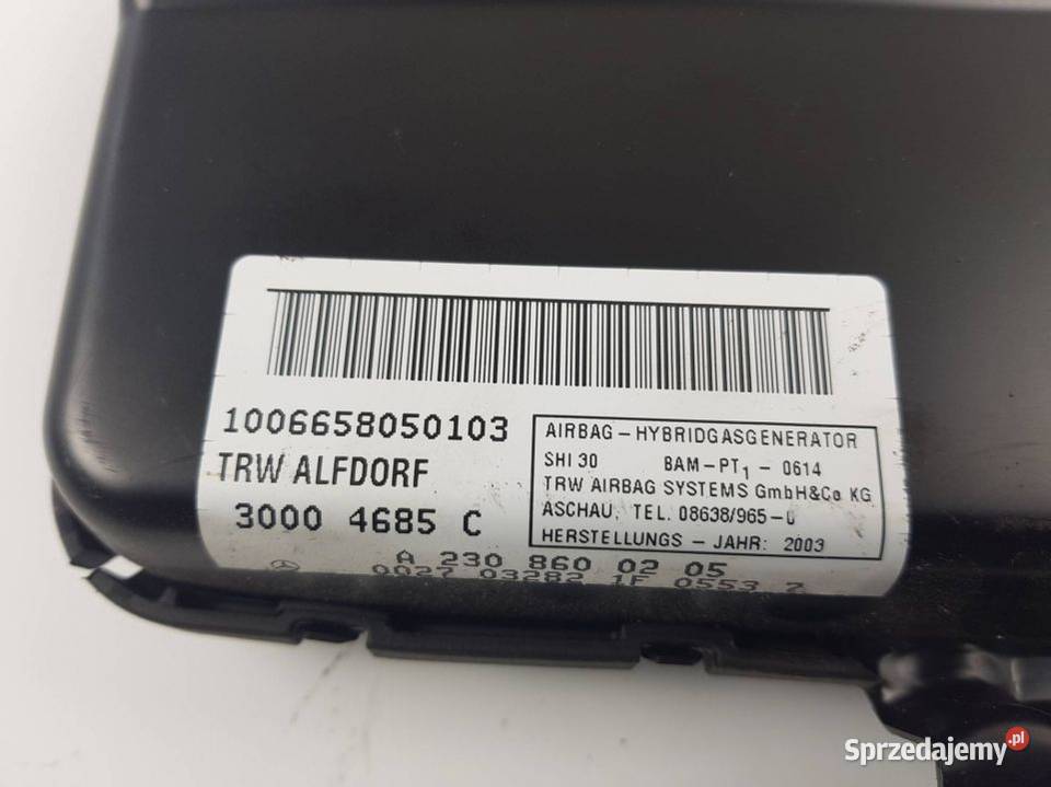 PODUSZKA AIRBAG A2308600205 SL 350 Lipno