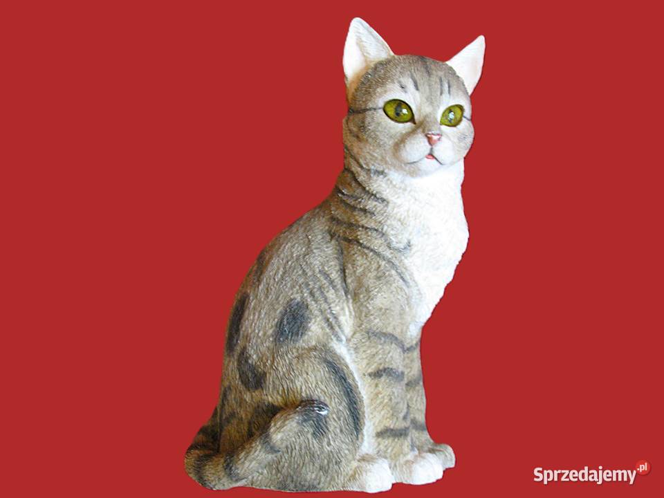 Kot Stara Figurka twarda masa 17 x 11 x 9 szary Siedlce