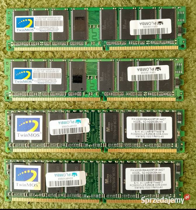 Pamięć RAM TwinMOS 4x256MB DDR1 400MHz PC3200 Katowice