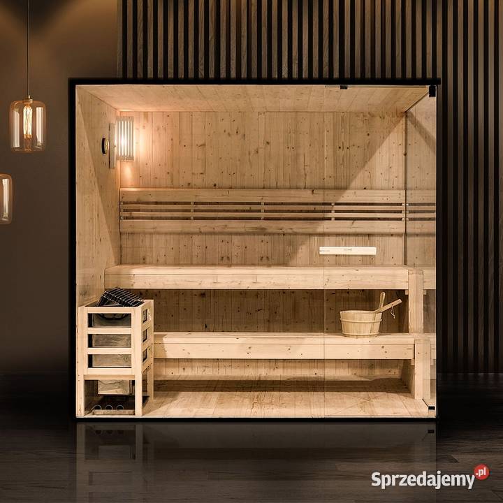 Sauna fińska Montana panoramiczna czarna rama Środa Wielkopolska sprzedam