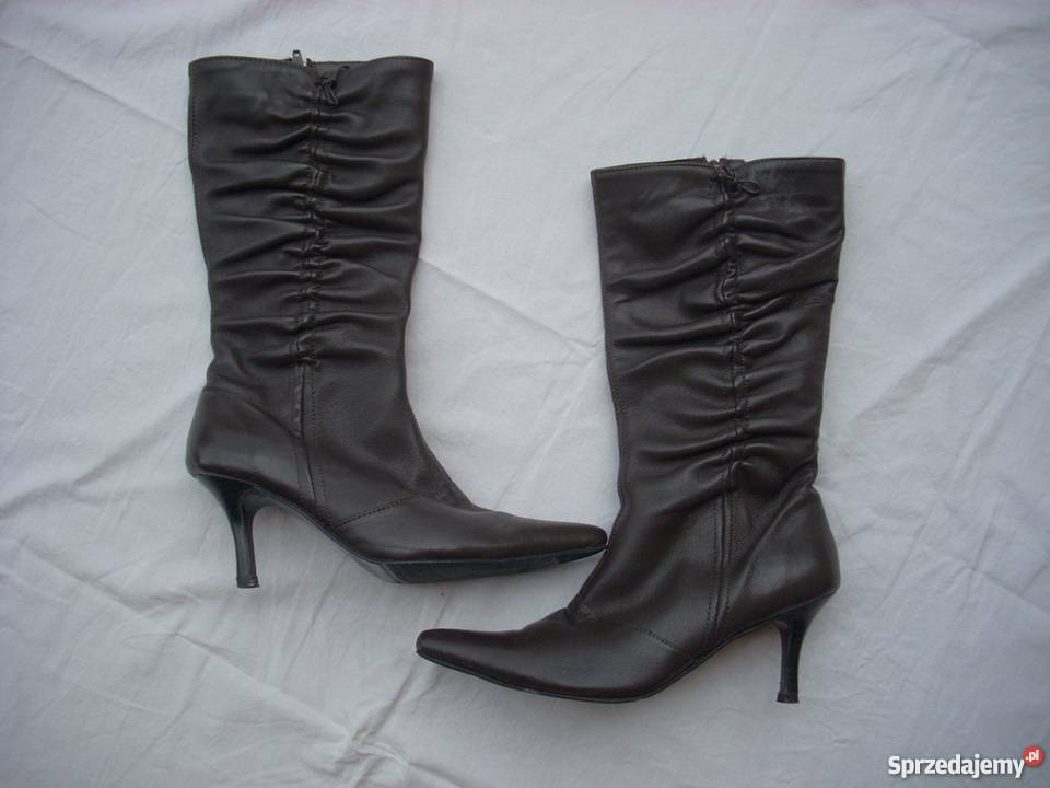 Skórzane Lekkie Kozaki Idealne J Nowe 38 skóra skóra Nowy Sącz