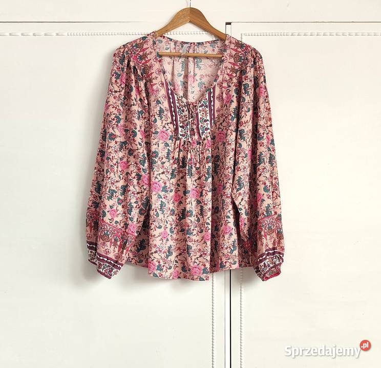 Bluzka w kwiaty Amisu XXL boho peasant plus size Bluzki i koszule
