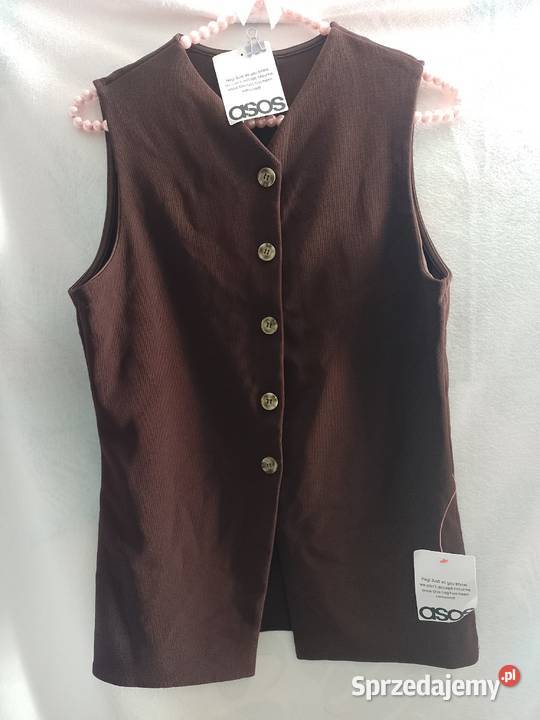4042 ASOS Brązowa kamizelka ołówkowa z Londynu Kraków sprzedam