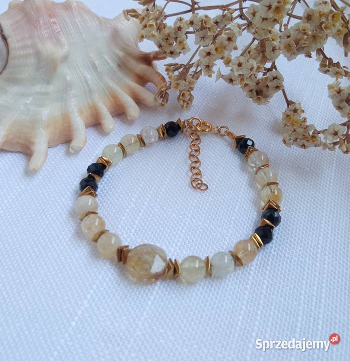 Bransoletka cytryn czarny turmalin i hematyt Czerwionka-Leszczyny