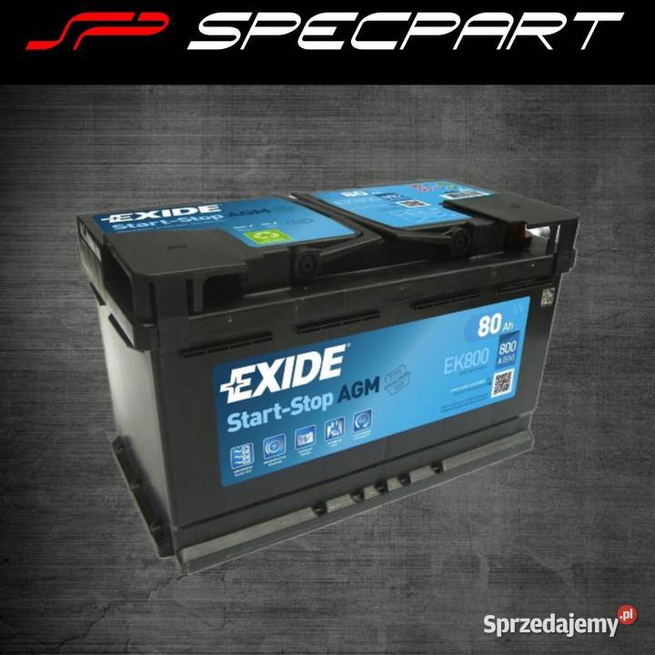 Akumulator Exide AGM startstop EK800 80Ah 800A Piotrków Trybunalski sprzedam