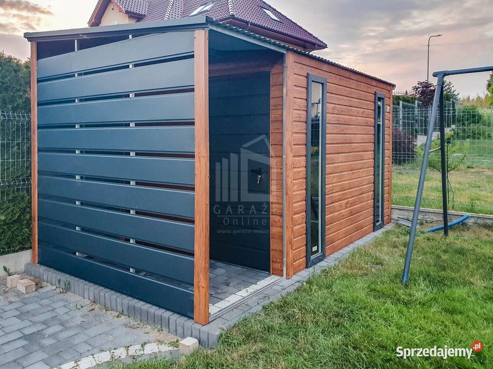 Schowek Domek Ogrodowy 25x2m Wiata 1m 2x Okno Łańcut