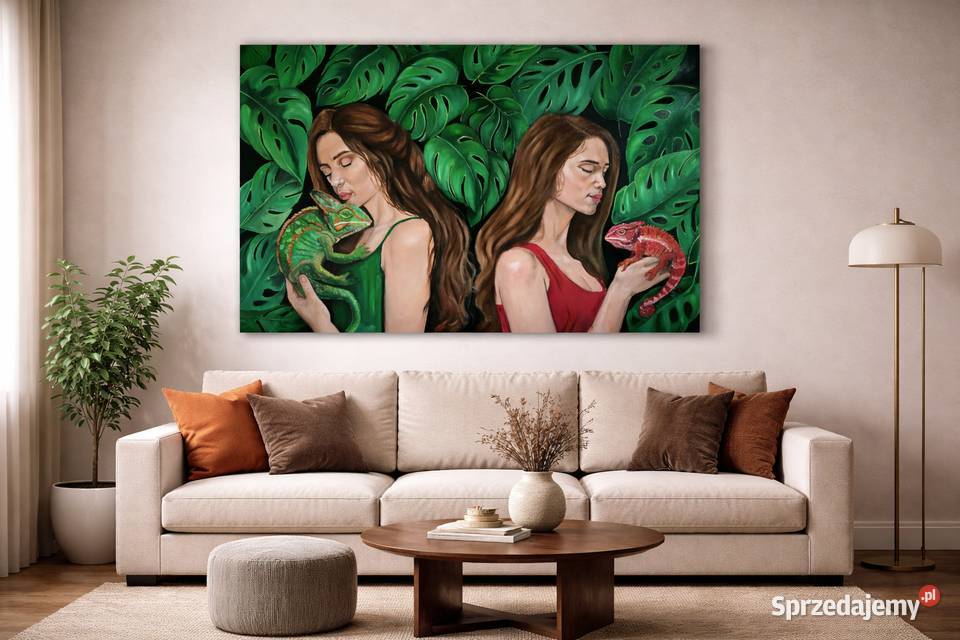 Malarstwo olejne obraz olejny zwierzęta kobieta sprzedam