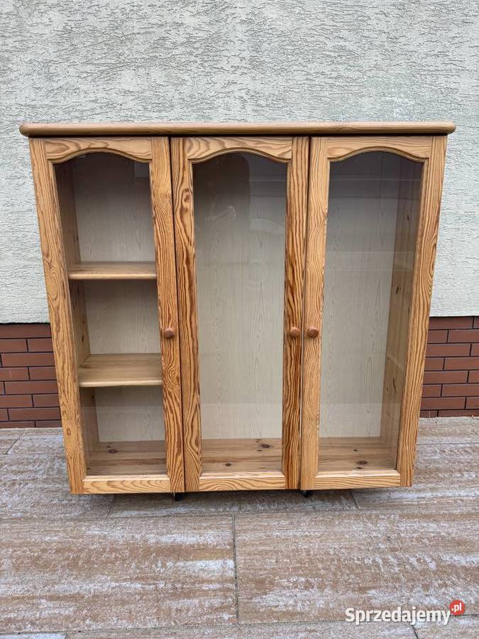 Witryna sosnowa drewniana nadstawka na komodę Sulbiny