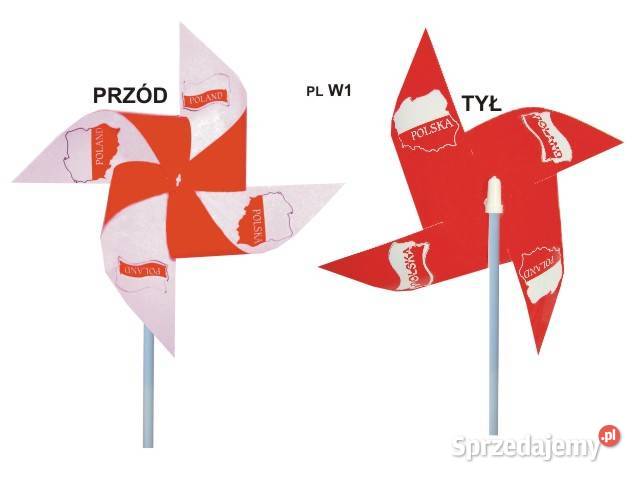 Chorągiewki Polskie wszysko w barwach biało Poznań reklama