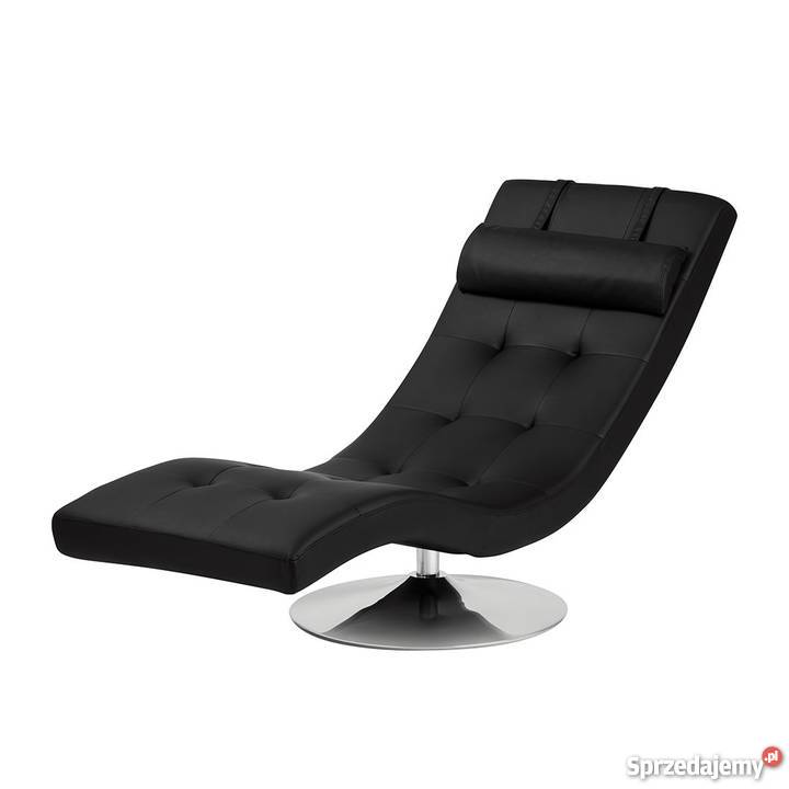 Fotel leżanka VERVE czarny pikowany stopa chrom śląskie Bielsko-Biała