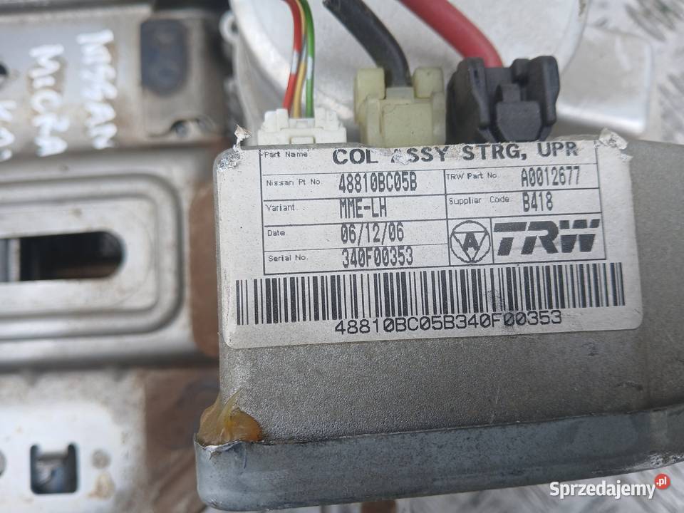 Wspomaganie elektryczne 48810BC05B Nissan Micra Rok produkcji 2006 Radłów