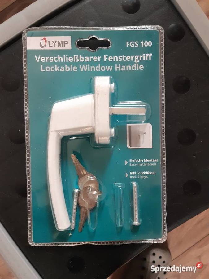 Klamka okienna z kluczami biały Wiśniowa Góra