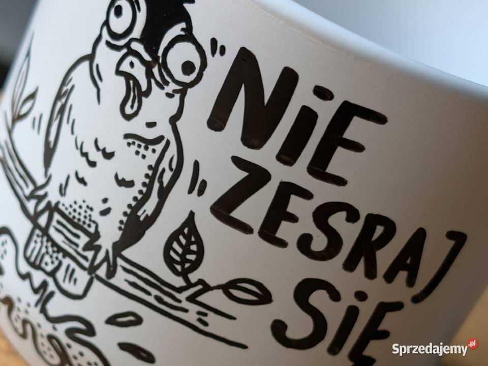Kubek Ceramiczny Ręcznie Malowany PTAK 300ml dolnośląskie Dobrzykowice