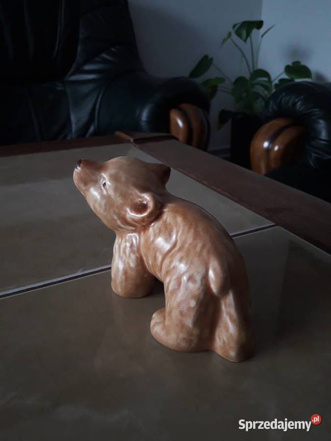 Figurka niedżwiadka ceramika SylvaC desing lata Janów Lubelski