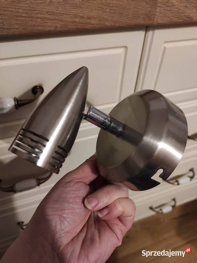 Srebrna aluminiowa lampka kinkiet ścienny lampa Oświetlenie warmińsko-mazurskie Olsztyn sprzedam