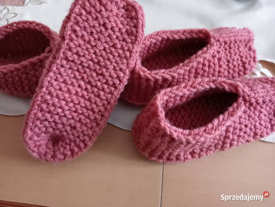 Kapcie handemade z wełną 3842