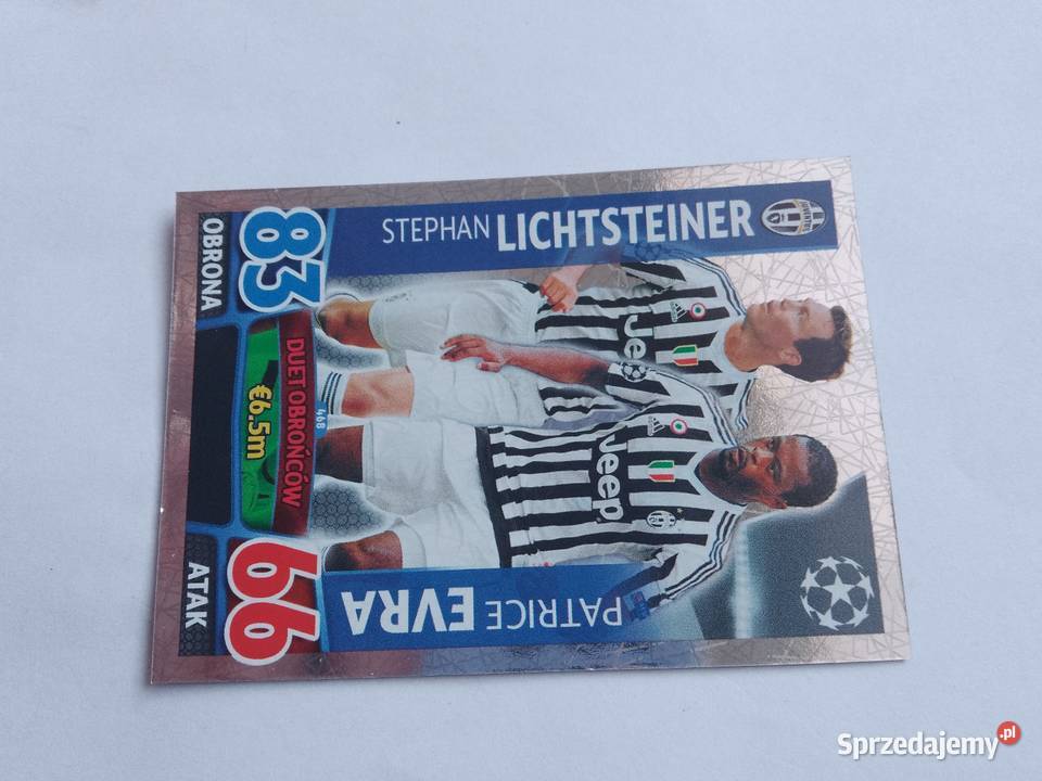 Karta srebrna błyszcząca Lichtsteiner i Evra sprzedam