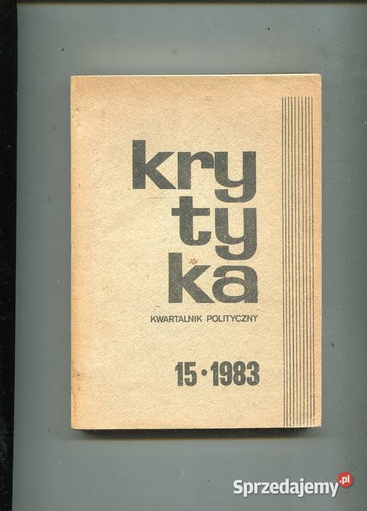 Krytyka Kwartalnik Polityczny 1920 1985