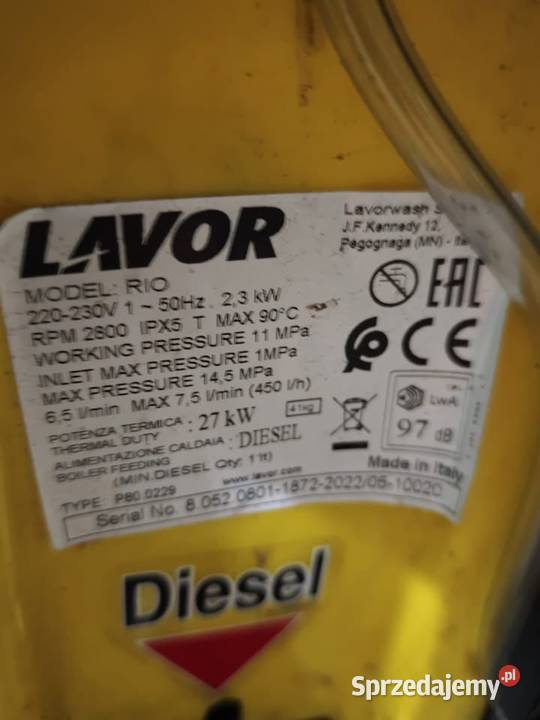Myjka ciśnieniowa spalinowa gorąca woda Lavor Pozostałe Lubartów
