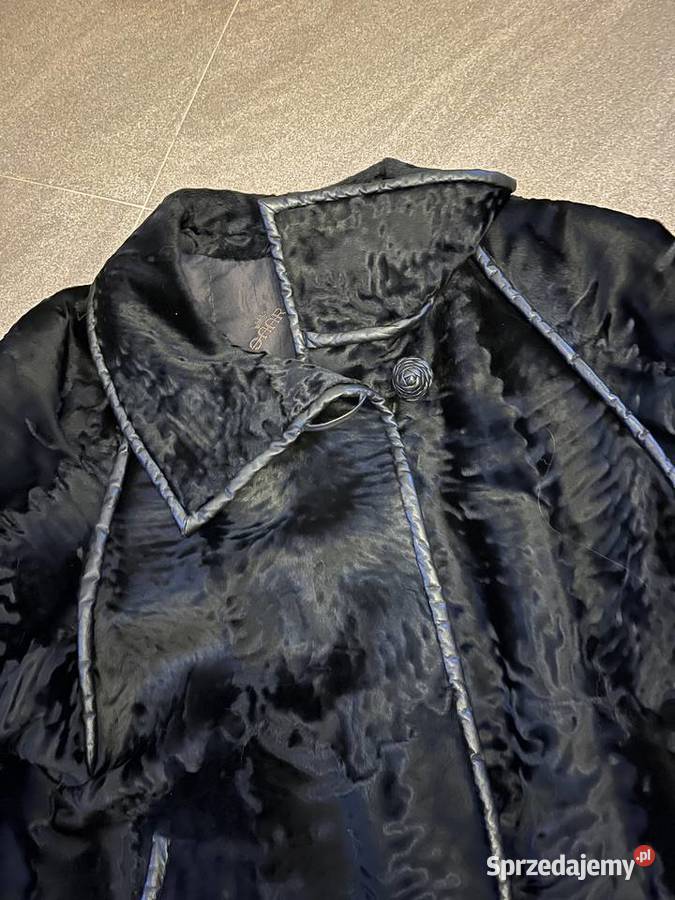 Czarne futro z karakuł saar 38 Łowęcin sprzedam