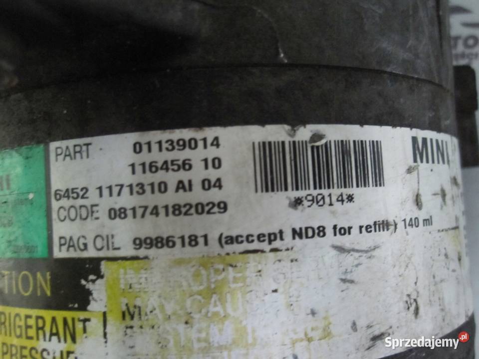 MINI COOPER 16 B sprężarka klimatyzacji 1171310 Kielce
