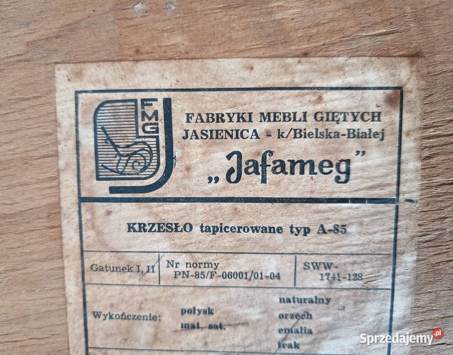KRZESŁA drewniane tapicerowane Jafameg 6 Retro sprzedam