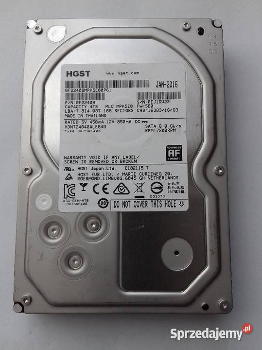 DYSK HDD 4TB HGST HDN724040ALE640 SATA III SATA Tomaszów Lubelski