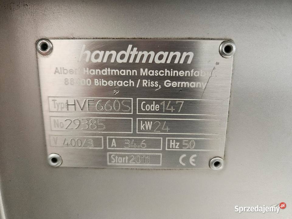 Nadziewarka próżniowa Handtmann HVF 660S Produkcja