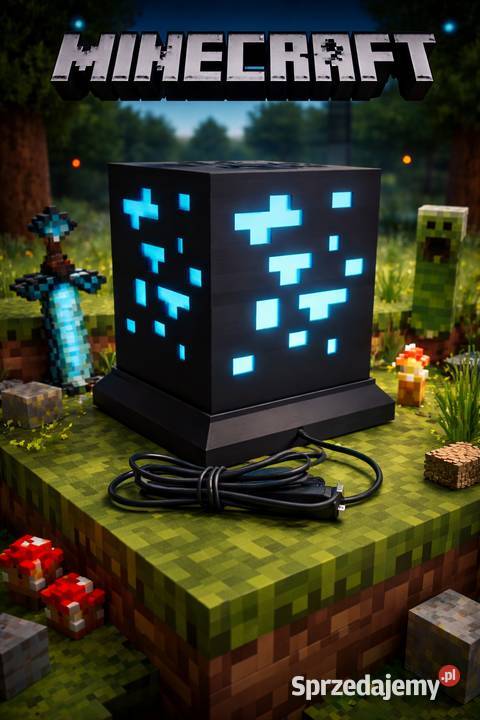 Minecraft Lampka Nocna LED Dekoracja Stojąca 3D Litery 3D Gorzów Wielkopolski