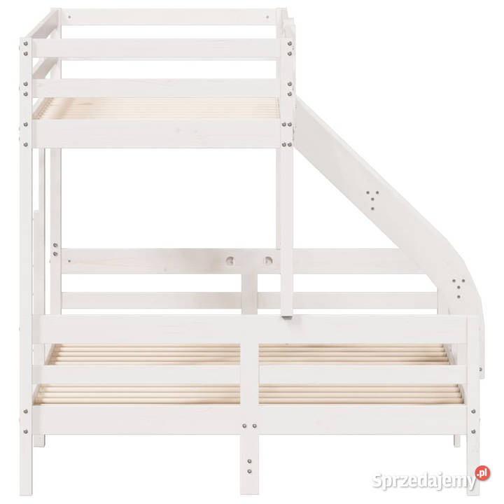 Łóżko piętrowe 90x200 białe lite drewno sosnowe