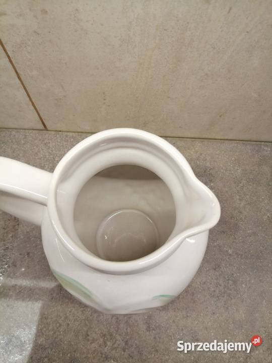 ceramiczny biały dzbanek Siemianowice Śląskie