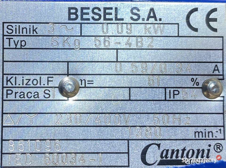 silnik elektryczny 3kW 720obr 3fazowy OBCE Pigża