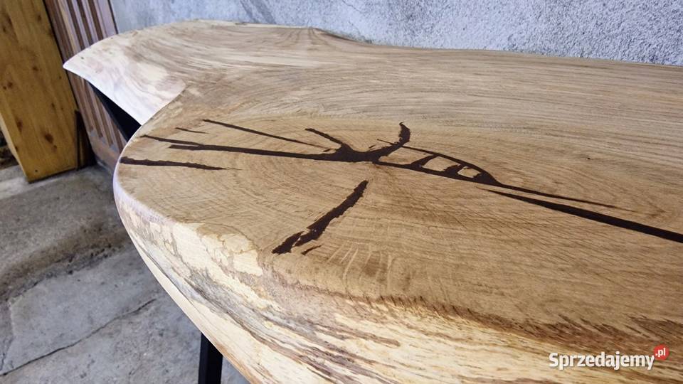 Konsola loft BLAT DĘBOWY DĄB z naturalna krawędź sprzedam