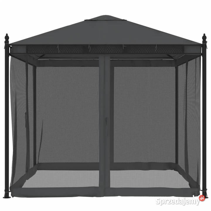 Altanka ze ścianami z siatki antracytowa 293x293