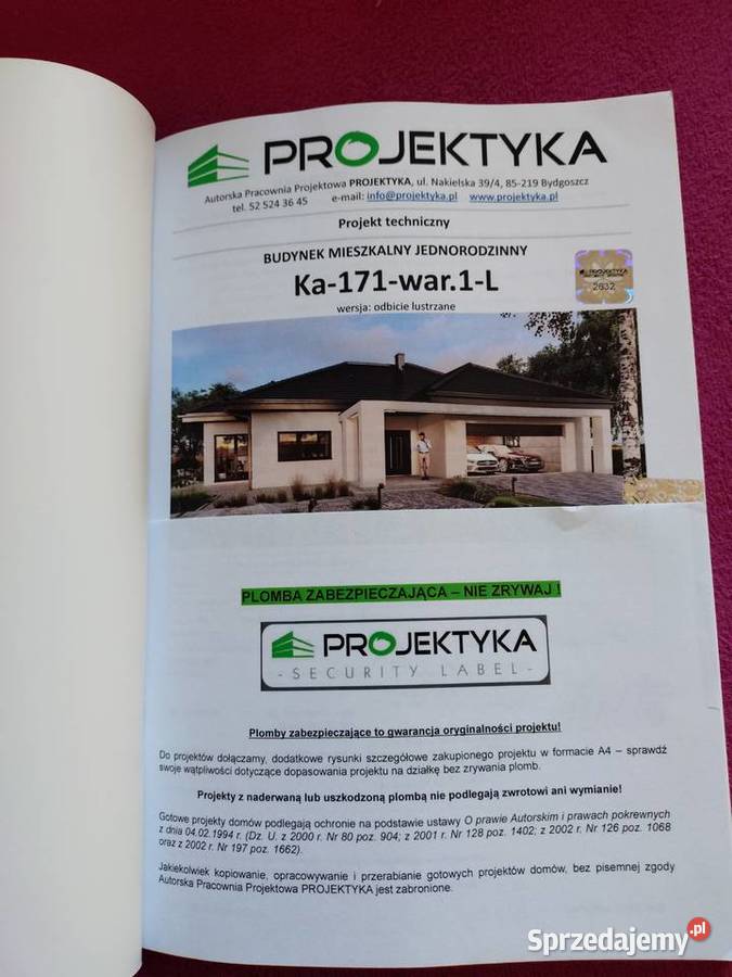 Projekt domu Ka 171 war1 odbicie lustrzane Zajączkowo sprzedam