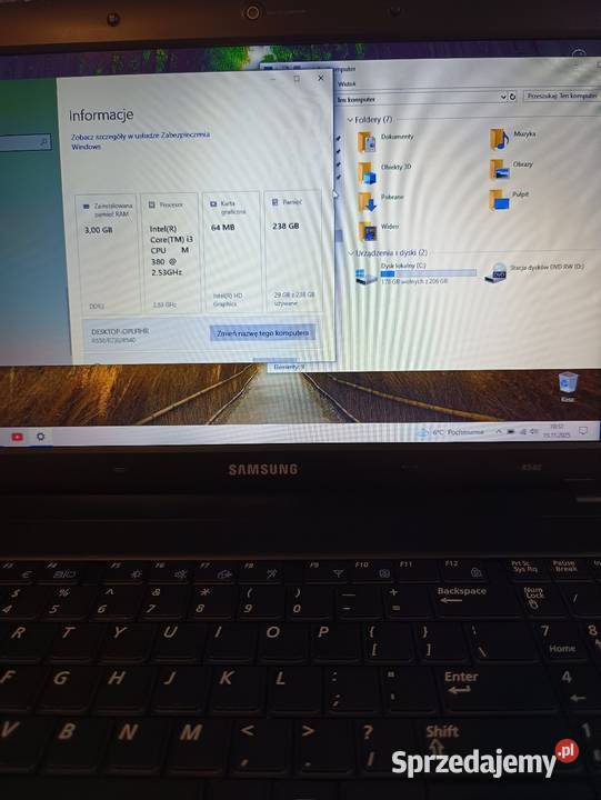 Laptop Samsung praktycznie nowy błyszcząca Nysa