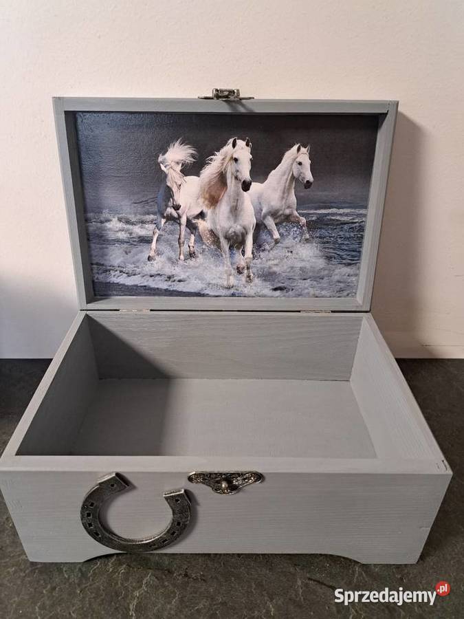 Kuferek konie szary handmade Kędzierzyn-Koźle