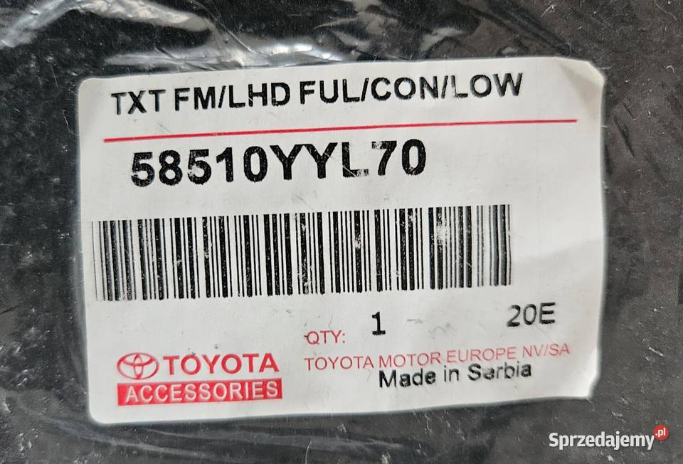 Yaris III dywanik tył 58510YYL70