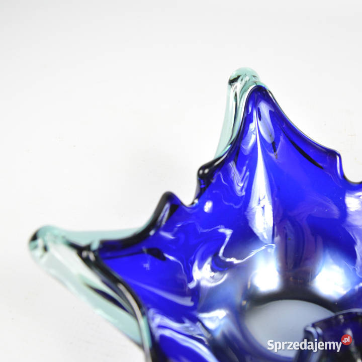 Kobaltowa popielnica Murano Włochy lata 70
