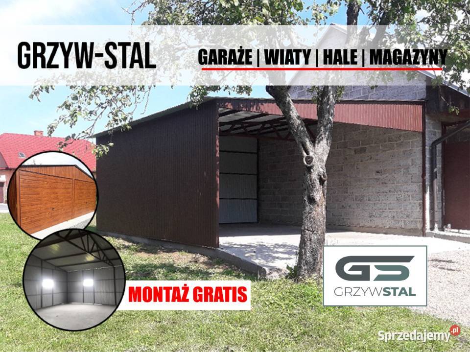 DGaraż blaszany JEDNOSPADOWY WITAZADASZENIE śląskie Żywiec