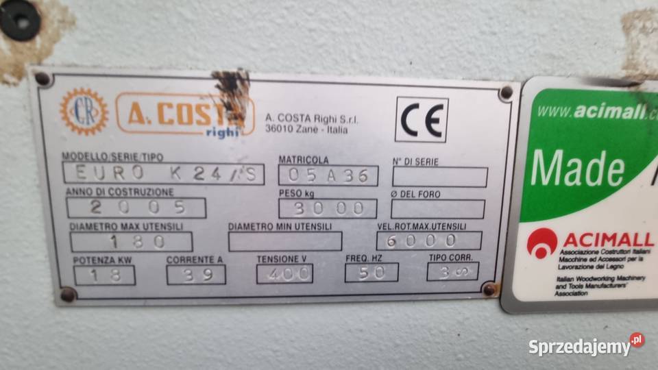 Frezarka precyzyjna wielowrzecionowa ACOSTA EURO Biznes i Przemysł Karsin sprzedam