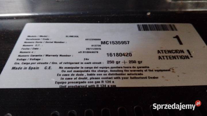 klimatyzacja dachowa postojowa SLIMCOOK DAF MAN opolskie Wołczyn sprzedam